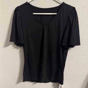 Halara V Neck Butterfly Sleeve Solid Work Top Womens Large